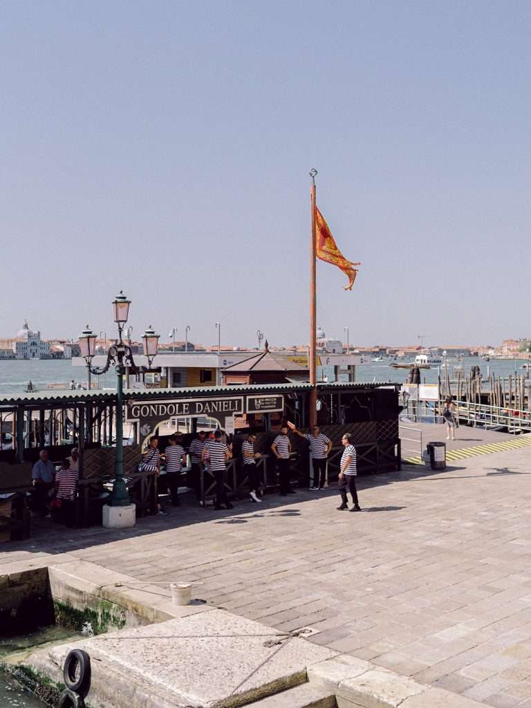 Gondole Danieli the most famous gondola stall in Venice near Piazza San Marco
