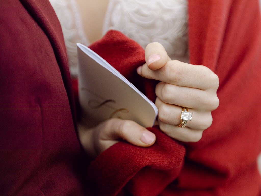 Emotional elopement ceremony overlooking Florence at Christmas