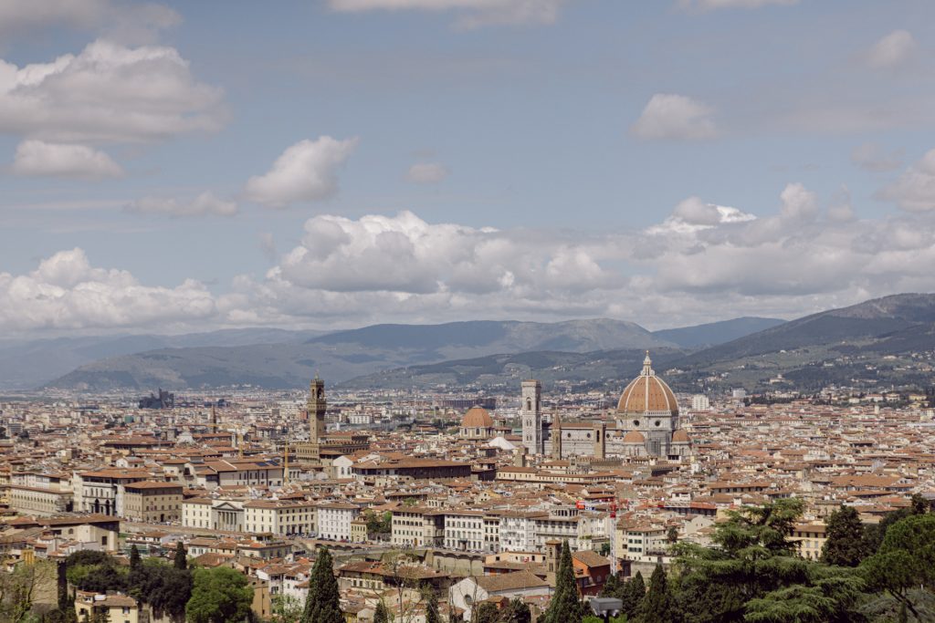 Panoramic view over Florence from Piazzale Michelangelo, Tuscany