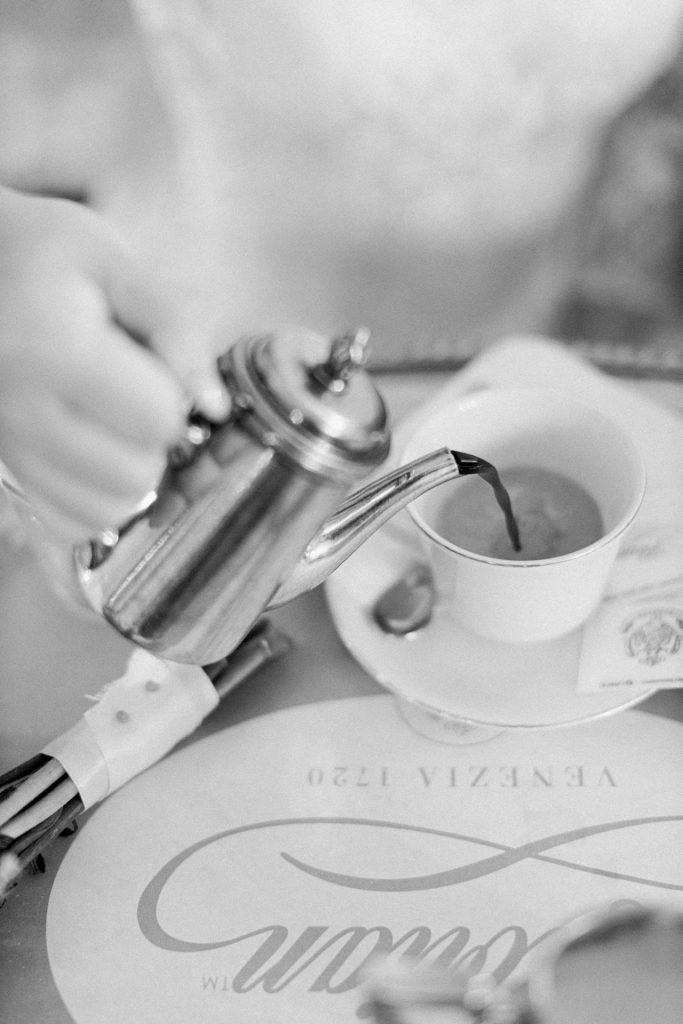 Pouring coffee at Caffè Florian in Venice